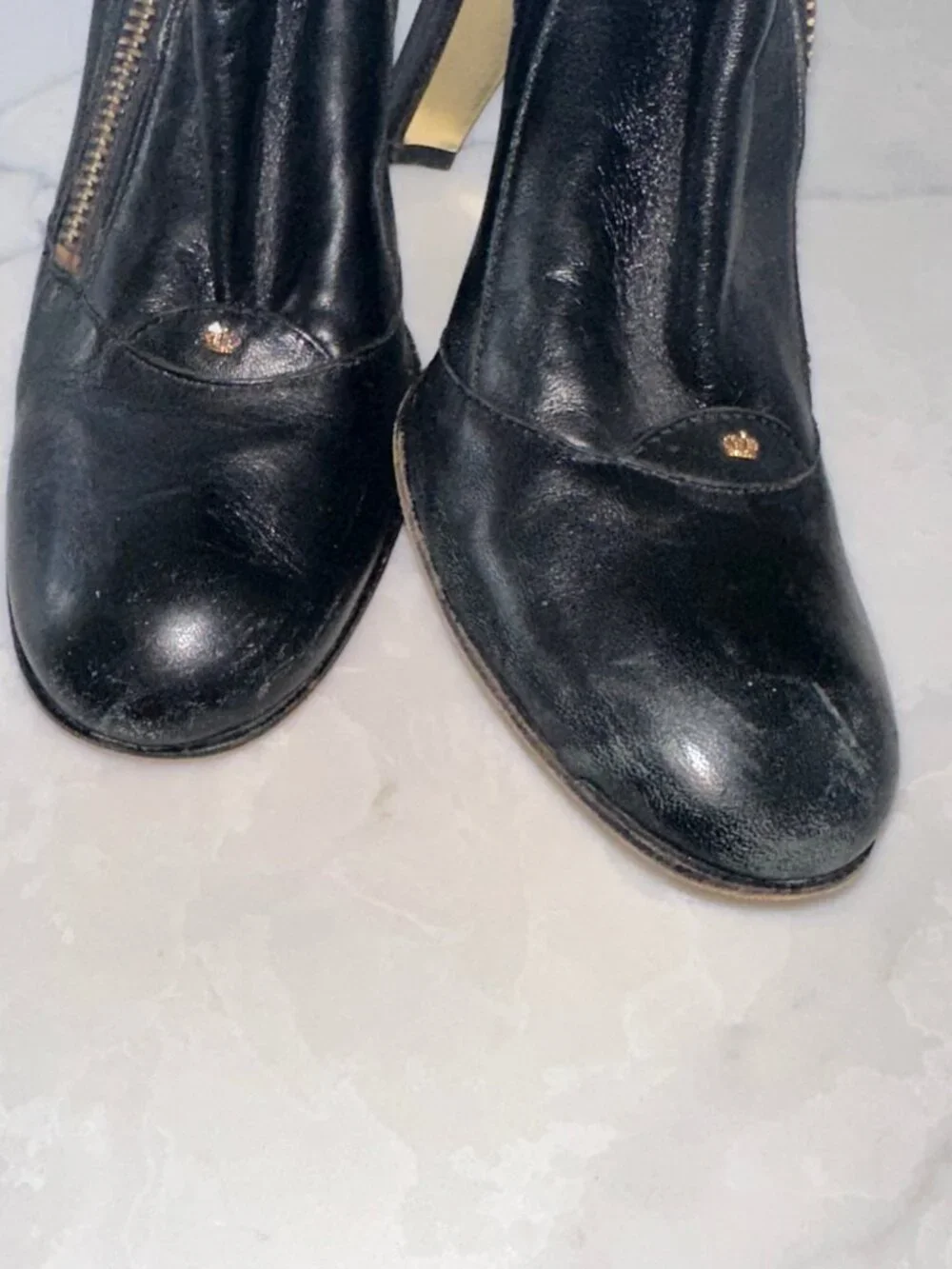 Juicy Couture Black Leather Knee-High Boots
